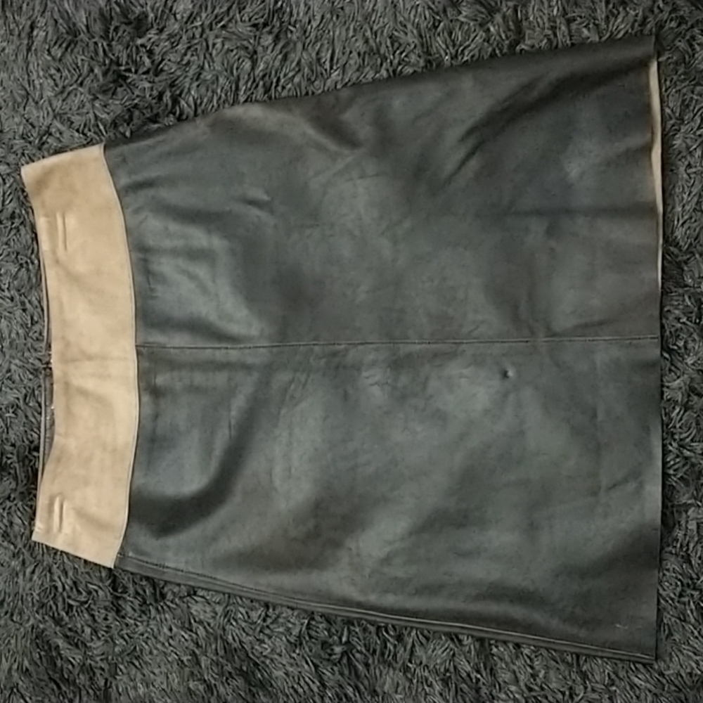 Vintage ArdenB Brown and tan leather skirt VINTAGE